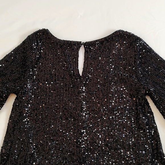 Gianni Bini Women's Black Sequin Mini Party Cocktail Dress /Size XS - Picture 5 of 11